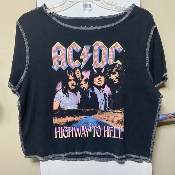 AC/DC Tops - ❗️must go ❗️acdc crop top NWOT